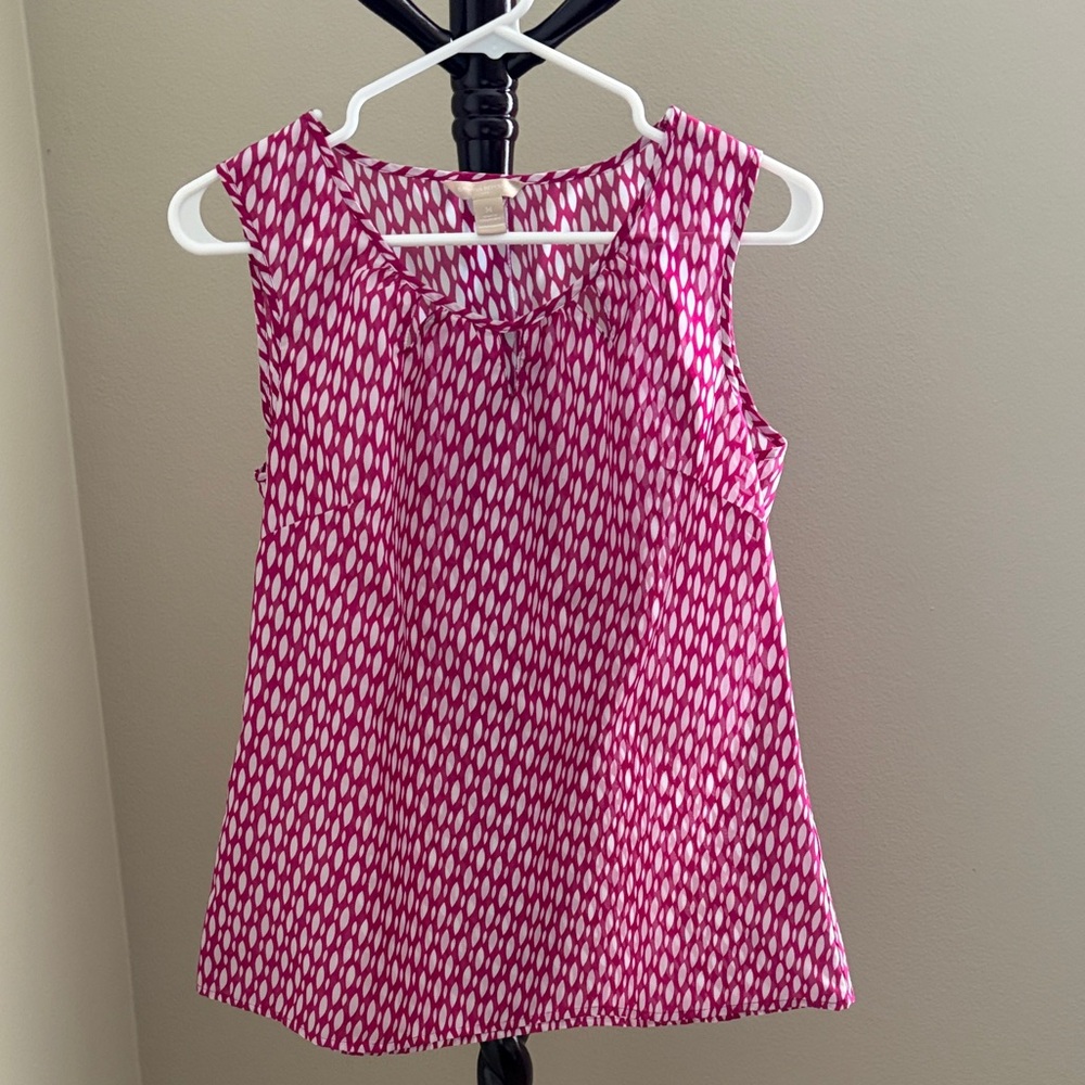 Banana Republic Pink and White Sleeveless Blouse